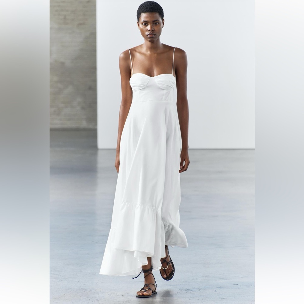 Zara Collection Ruffle Poplin Dress